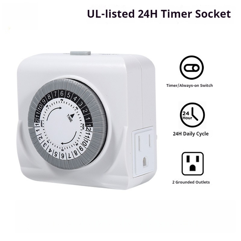 Timer Dual Outlet - ABD SPEC/PLUG Standart Sertifikası İki Pimli